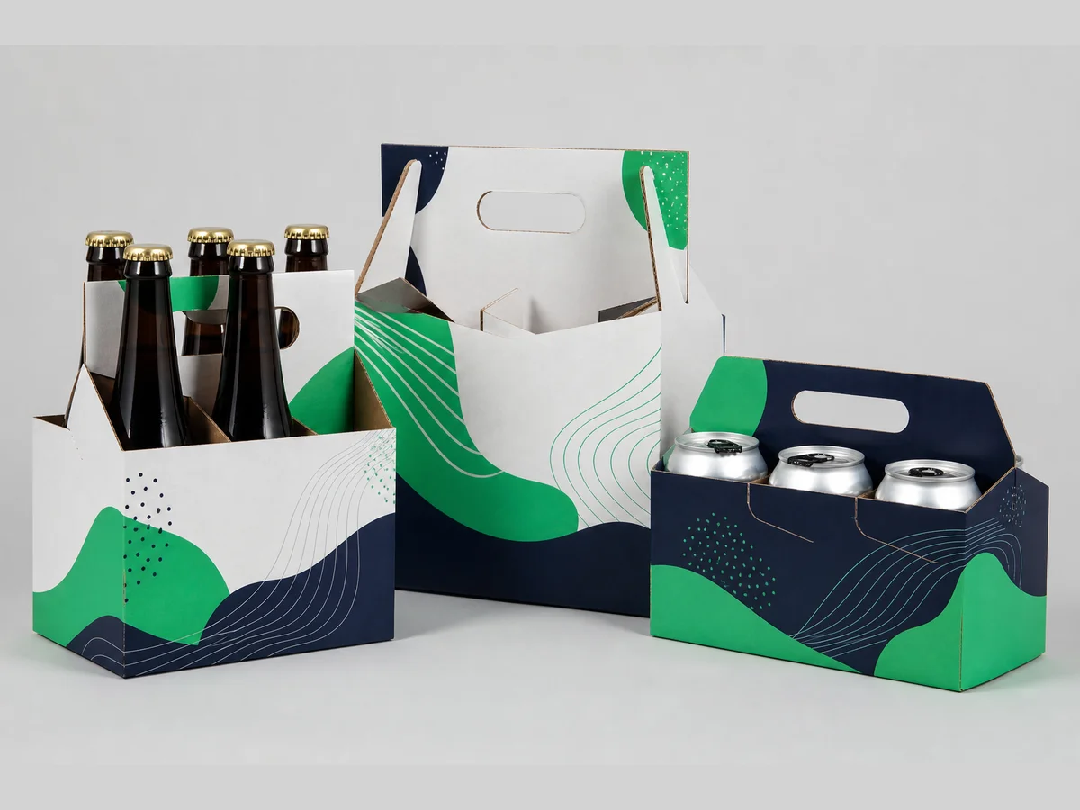 custom beverage carriers — beverage carriers & sleeves printed with brand logo
