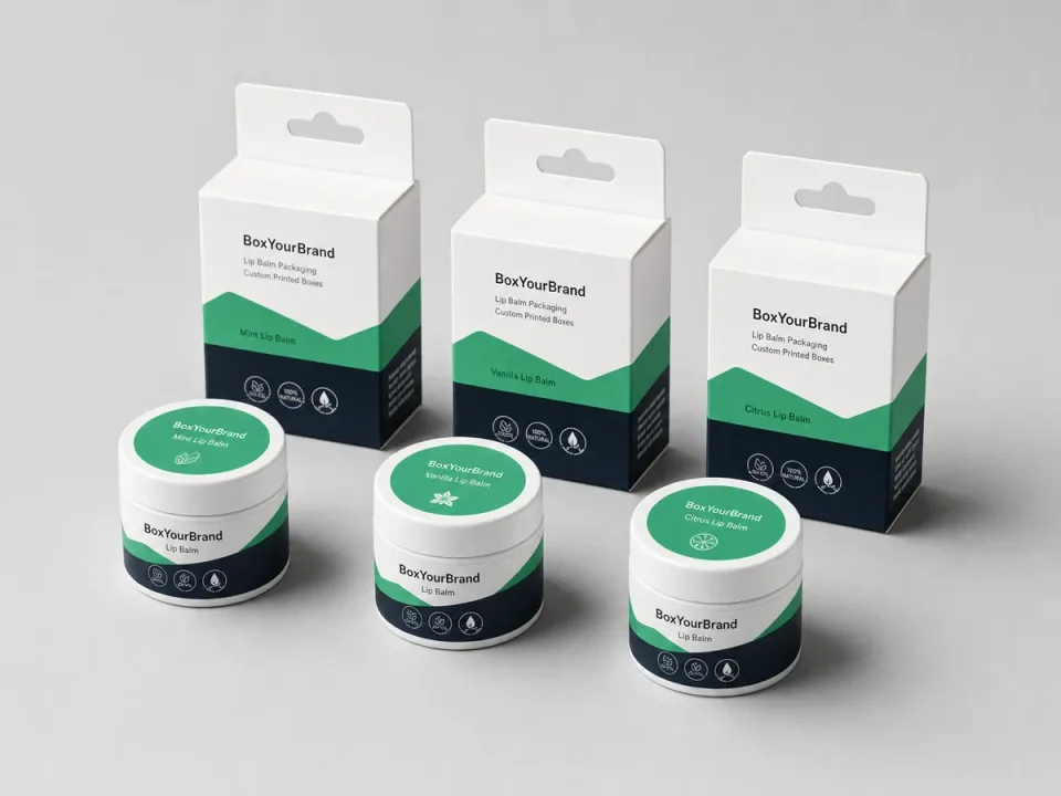 custom lip balm boxes — lip balm boxes printed with brand logo